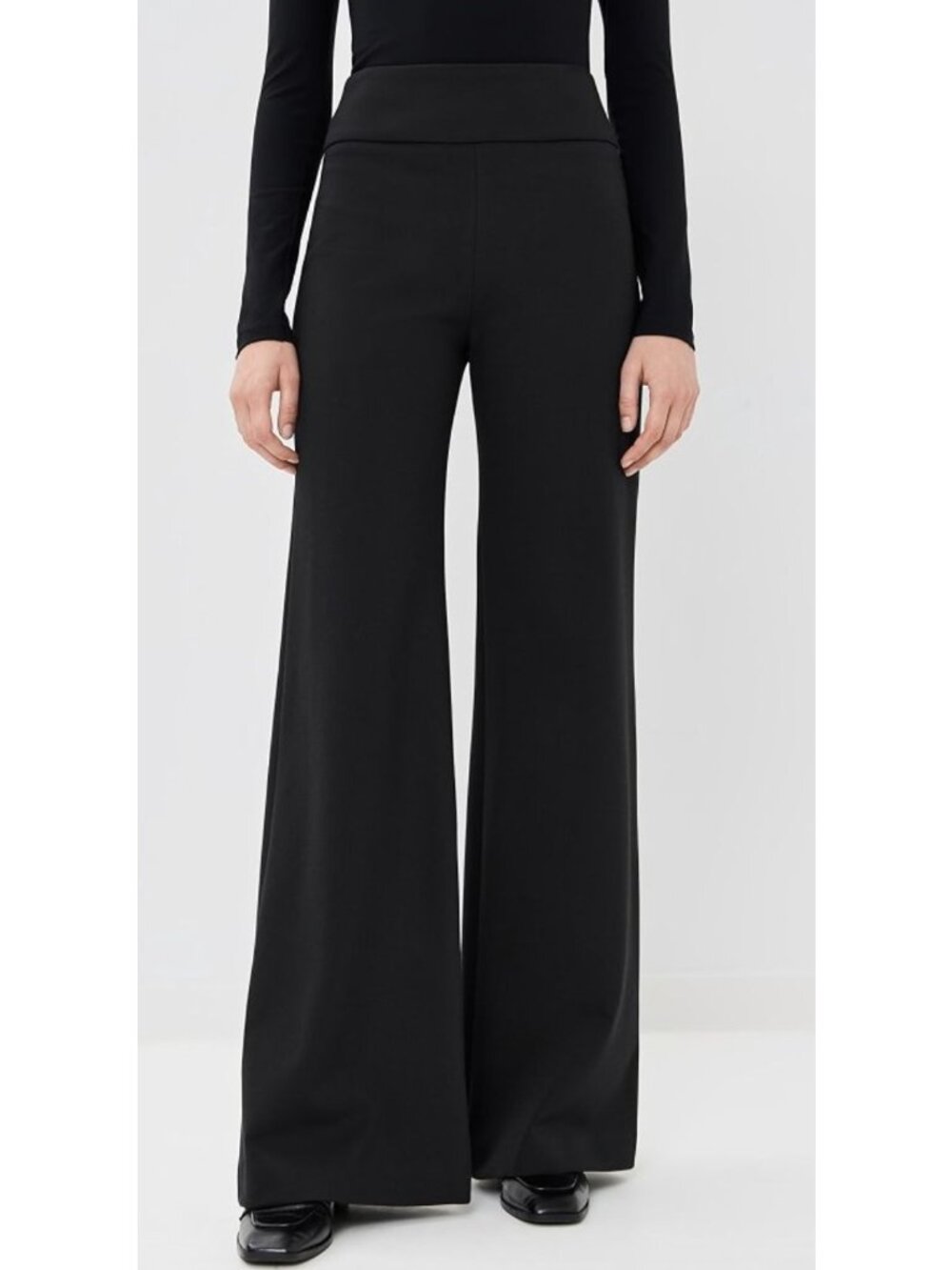 Veronica Beard Kalinda High Waist Wide Leg Ponte Pants Black 10